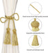 BEL AVENIR 4 Pack Handmade Curtain Tiebacks with Tassel, Decorative Curtain Holdbacks (Gold, 4 Pack)