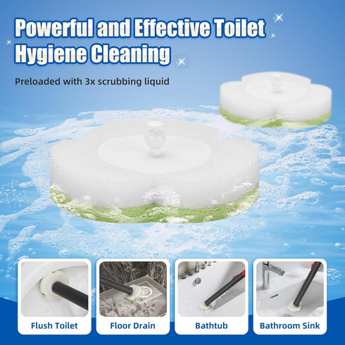 30 Disposable Toilet Brush Kit with Refills, No-Touch Toilet Wand Cleaning System, Wall Mounted Toilet Bowl Cleaner