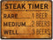 Steak Timer - Rare 1 Beer, Medium 2 Beers, Well Done 3 Beers, Funny Aluminum Sign for Beer Lovers & BBQ