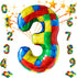 Lmuwecno 32 Inch Stackable Block Number 3 Balloon Colorful Brick Building Themed Big