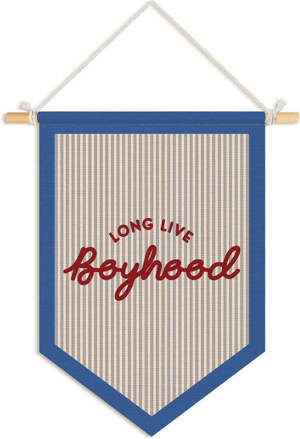 Wheatwin Long Live Boyhood Pennant Flag Banner, Boys Room Decor, Vintage Playroom Wall