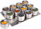 Upgrade Magnetic Spice Jars 12pcs with Wall Mounted,Stainless Steel Spice Tins with