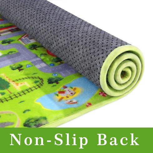 LUXLOOM 3x5 Kids Rug City Play Mat Non Slip Exercise Baby Fun Rug Carpet for Kids Toddler City Traffic Road Map
