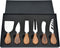 6Pcs Cheese Knife Set, Cheese Knives, Cheese Slicer, Cheese Fork, Wood Handle Stainless Steel Slicer