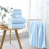4 35"x70" Set Cozy Piece Extra Large Bath Towel Oversized Bath Sheet Blue Bath Towel for Bathroom Ultra Soft Highly