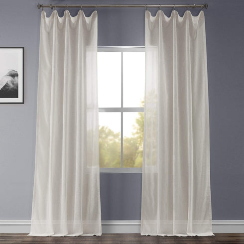 HPD Half Price Drapes Linen Sheer Curtains, 84 Inches Long, Gardenia, 50W x 84L, 1 Panel