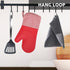 MIJOTEX Heat Resistant Silicone Oven Mitts, Set of 2 Extra Long Quilted Liner, 13 inch (RED)