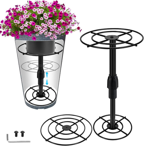 VICAMB 1 Pack Adjustable 6-10.5in Plant Risers for Inside Pots,Metal Planter Lift Inserts