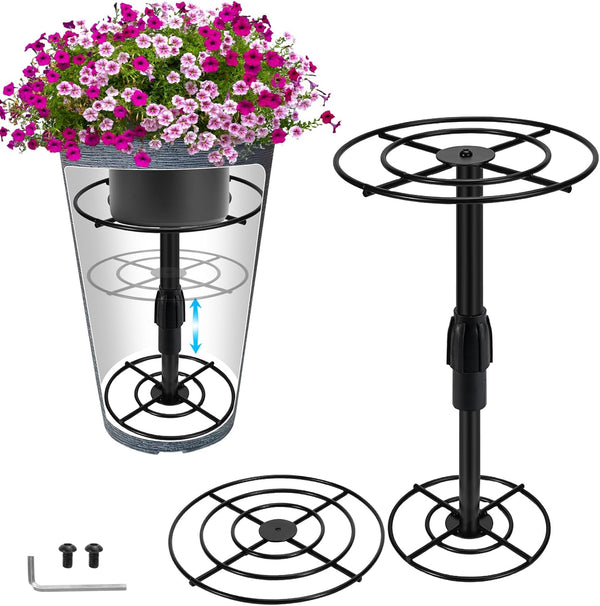 VICAMB 1 Pack Adjustable 6-10.5in Plant Risers for Inside Pots,Metal Planter Lift Inserts