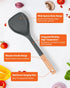Nonstick Silicone Spatula, Flexible Edge for Pans, Heat Resistant BPA-Free Kitchen Spatulas with Wooden Handle (Grey)