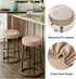 Set 4, 16-18 Inch FUANGUI Bar Stool Covers Round of Waterproof PU Bar Stool Seat Covers with Elastic Bands,Bar Stool