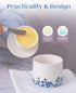Counter,Blue 6.7 oz TEATALK Vintage Boho Butter Crock - French Ceramic Butter Keeper for and White Porcelain Butter