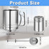 Flour Sifter Stainless Steel, 3 Cup Sifter for Baking, 3 in 1 with Powdered Sugar Shaker Duster