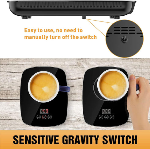 Coffee Mug Warmer with 3 Temperature Settings, Adjustable Beverage Warmer with Auto Shut Off (Without Mug)