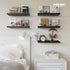 5 Set RICHER HOUSE Floating Wall Mounted Shelves, Black Shelves for Wall Decor, Modern Picture Ledge Shelf with Lip