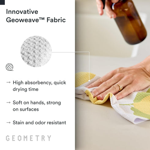 18" 30" 1 Pack GEOMETRY Kitchen Tea Towels - Quick Dry Microfiber Dish Towels for Kitchen Sunny Lemons, x