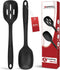 Silicone Cooking Spoon Set - Premium Non-Stick Solid and Slotted Spoon Pack of 2 for Mixing, Serving, Stirring
