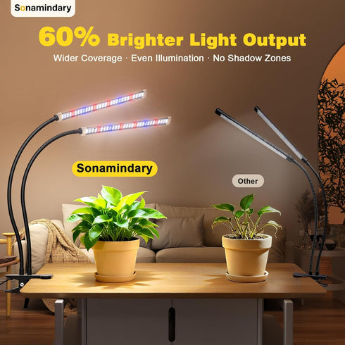 120 5700K 5-Level Dimmable, 4/8/12H Grow Light for Indoor Plants, LEDs Full Spectrum Plant Lamp with Red Blue White