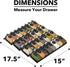 32 386 4 15" 17.5" SpaceAid Spice Drawer Organizer with Spice Jars, Spice Labels, Tier Seasoning Rack Tray Insert