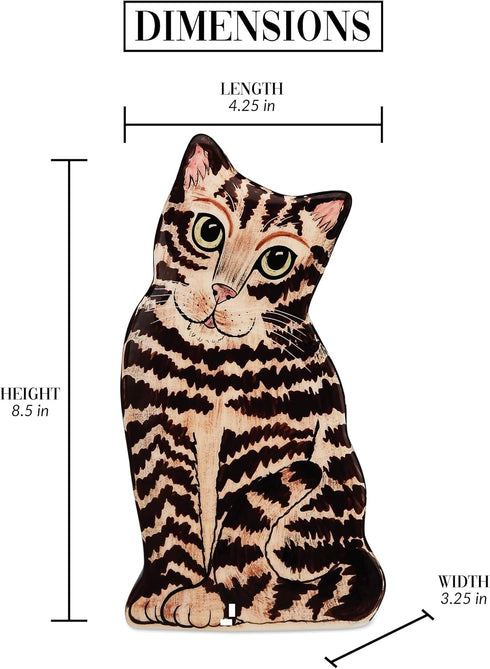 Pavilion Gift Company Small Brown Tabby Vase, 8-1/2-Inch Tall - Rescue Me Now