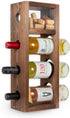 Rustic State Sonoma Countertop Wood Vertical Wine Rack, Freestanding Tabletop Holder for 3 Bottles, Burnt Brown