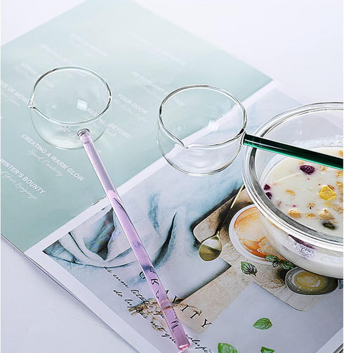 Clear Glass Stirring Spoons, Transparent Crystal Teaspoons, Mixing Spoon for Milk, Cocktail, Ice Cream Scoop