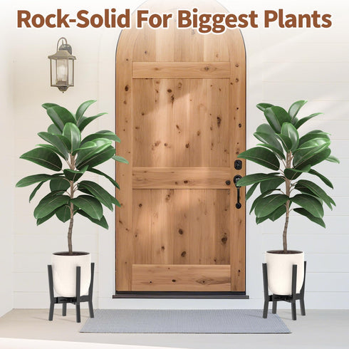 8 12 Inch 1 Pack LASZOLA Black Adjustable Plant Stand for Single Large Outdoor Indoor Planters, Heavy Duty Metal Floor