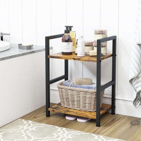 Katrawu 2 Assembly(2 Small Bookshelf for Small Space, Tier Industrial Bookcase,Narrow Book Case Storage Organizer Book