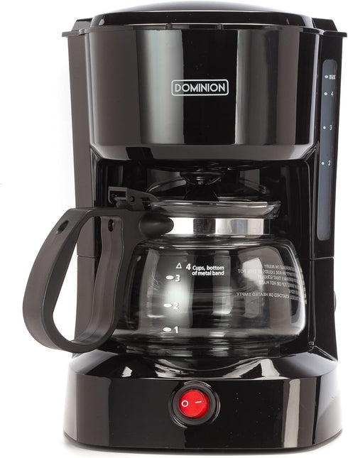Dominion 4-Cup Coffeemaker, Compact Coffee Pot Brewer Machine with On/Off LED Indicator Light, Auto Pause Feature