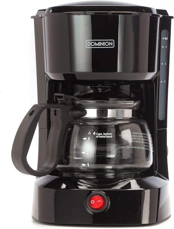Dominion 4-Cup Coffeemaker, Compact Coffee Pot Brewer Machine with On/Off LED Indicator Light, Auto Pause Feature