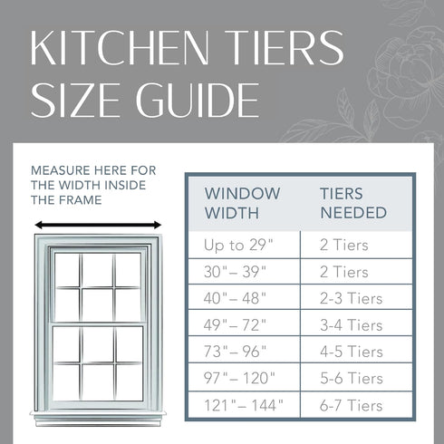 Elrene Home Fashions Buffalo-Check Tier Curtain Set, 30" x 24" (Set of 2 Tiers), Gray/White for Bathroom or Kitchen