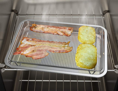 only fire Stainless Steel Baking Sheet with Rack, Roasting Pans for Smokers and Pellet Grills, Great Kitchen Accessories