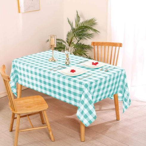 Hiasan Checkered Square Tablecloth - Stain Resistant, Waterproof, Wrinkle Resistant Washable Table Cloth for Dining