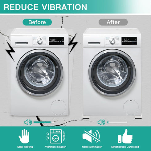 SEISSO Anti Vibration Pads, Shock and Noise Cancelling Foot Pads for Washing Machine, Protect Laundry Shaking (White)
