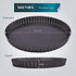 Tart Pan 9 Inch Black Carbon Steel, Non-Stick Quiche Pan with Removable Bottom & 10 Baking Parchments
