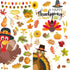 Thanksgiving Window Clings Stickers - Fall Decorations Holiday Turkey Cling for Home Party, 113 PCS