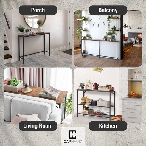 47 47-Inch CAPHAUS Narrow Long Console Table for Entryway, Classic Design Sofa Living Room, Skinny Table, Entrance