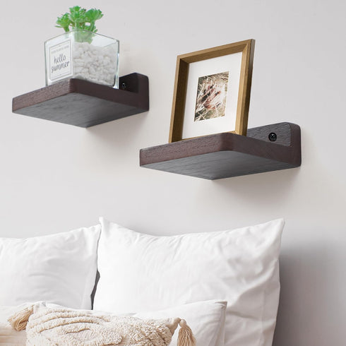 4x4 Inch (4, Small Floating Shelf, Display Ledges for Wall,Mini Shelves,Rustic Wood Shelf for Bedroom Living Room
