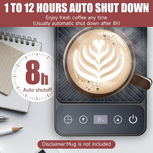 6-Temperature Mug Warmer - Electric Coffee Mug Warmer with Timer,Coffee Cup Warmer for Desk Auto Shut Off,Smart