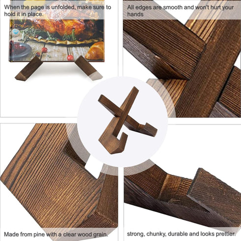 Cross Design Cookbook Stand: Beautiful Wooden Recipe Holder for Kitchen Decor