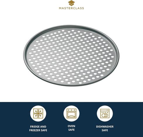 Master Class KCMCHB14 Perforated Pizza Tray, Grey, 32cm