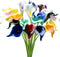 Mandy's PU Multicolor Calla Lily Artificial Flowers, 20 Stems Faux Realistic Centerpiece