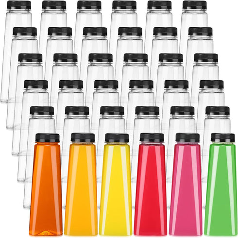 Lallisa 36 Pcs Plastic Juice Bottles Bulk with Caps Leakproof Reusable Juice