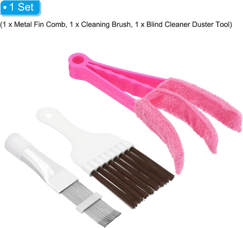 PATIKIL Air Conditioner Fin Comb, Stainless Steel Condenser Fin Straightener & Cleaning Brush for AC Unit