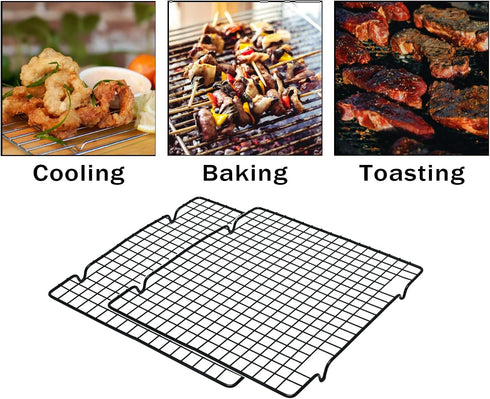 Baking Cooling Rack 2 Sets, Cookie Cooling Racks for Cooking, Baking, Roasting, Oven Safe Wire Rack