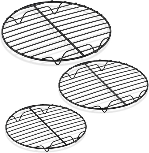 P&P CHEF Round Baking Racks, 3 Sizes - 7.5”, 9”, 10.5”, Stainless Steel Cooking Cooling Rack, Fit Air Fryer & Pot,