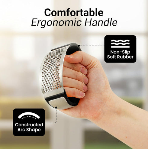 Set Zulay Kitchen Stainless Steel Garlic Press Rocker - Premium Garlic Mincer Garlic Crusher - New Innovative Garlic