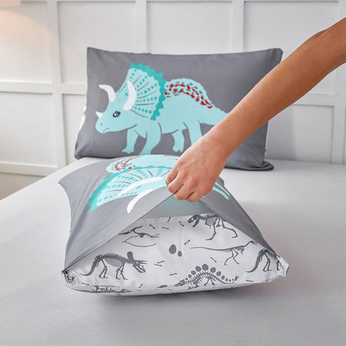 Set Sets 3 RYNGHIPY Dinosaur Kids Comforter Cartoon Dinosaur Bedding for Boys Pieces Full Microfiber Comforter