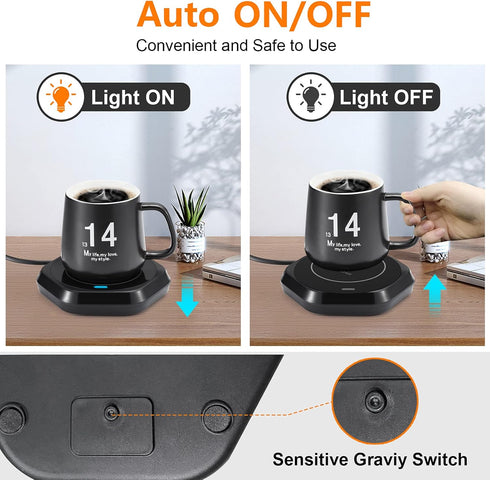 COFFEE MUG WARMER (R1 : Smart Beverage Heating Plate Candle Wax Cup Warmer Electric Thermostat Coaster for Hot Coffee