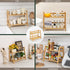 Countertop 2 ANBOXIT Rattan-Look Matcha Station Organizer, Bamboo Tea & Coffee Accessories Station Organizer, Tier Mug